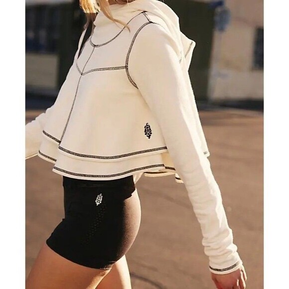 Free People Tops - Free People FP Movement First Place Pullover Hoodie Cropped Top White XL 286374